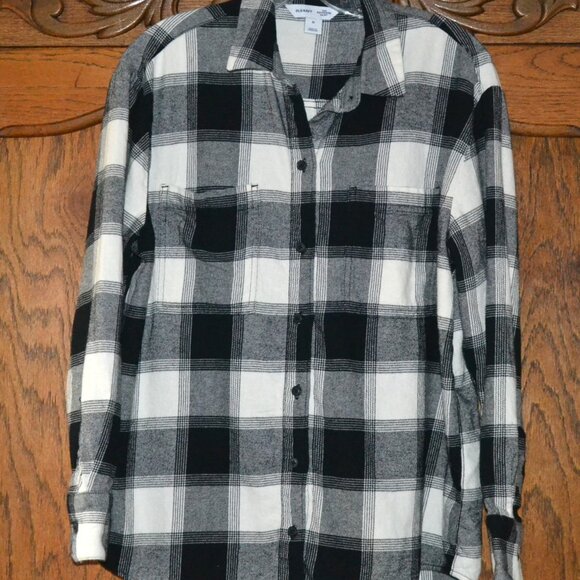 3 OLD NAVY 100% Cotton Flannel Boyfriend Button-Down Shirts LOT MEDUIM - Picture 6 of 6